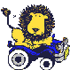 Gif animé lion voiture